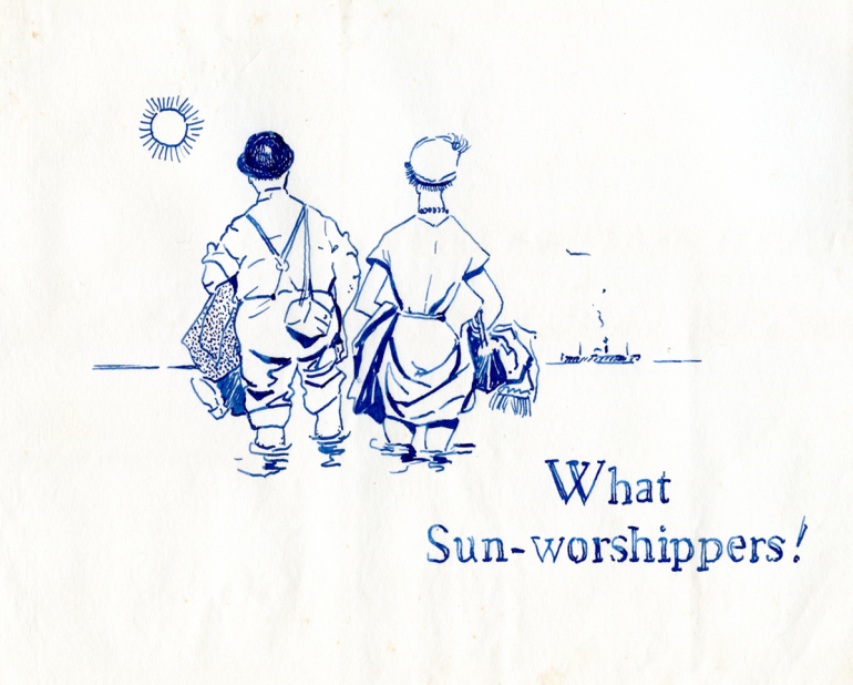 Southend Sun worshippers HR cartoonPNG